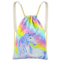 Kids Flip Sequin Unicorn Drawstring Backpack for Outdoor Sports